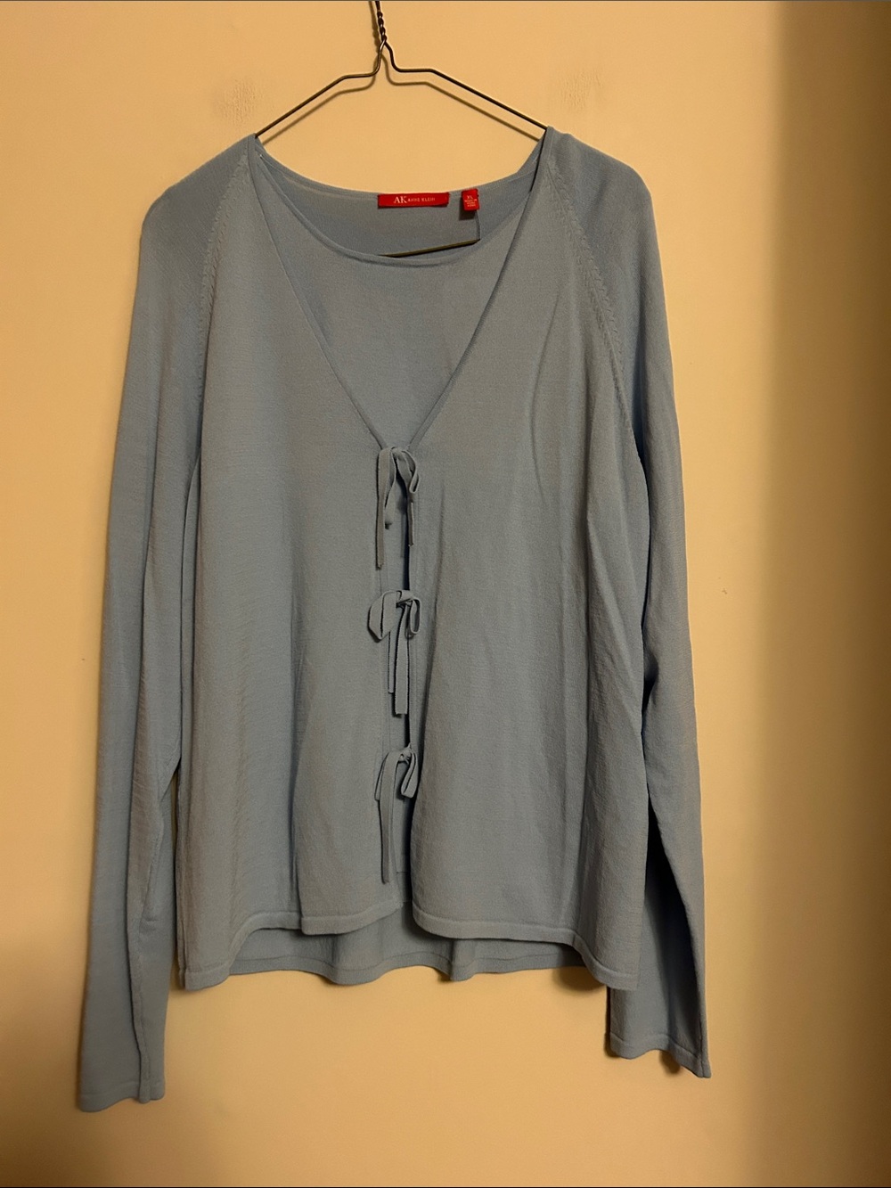 AK Anne Klein cardigan ties in the front over sleeveless tank top size XL. NWT